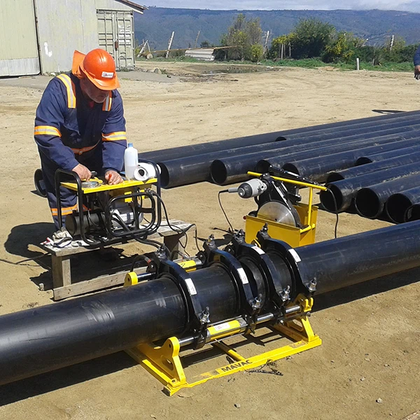 Welding 90-315mm HDPE pipe for water project 