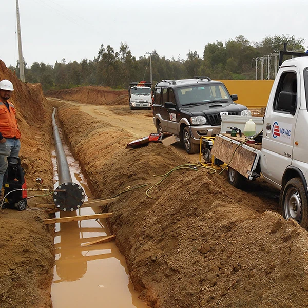 Welding 90-315mm HDPE pipe for water project 